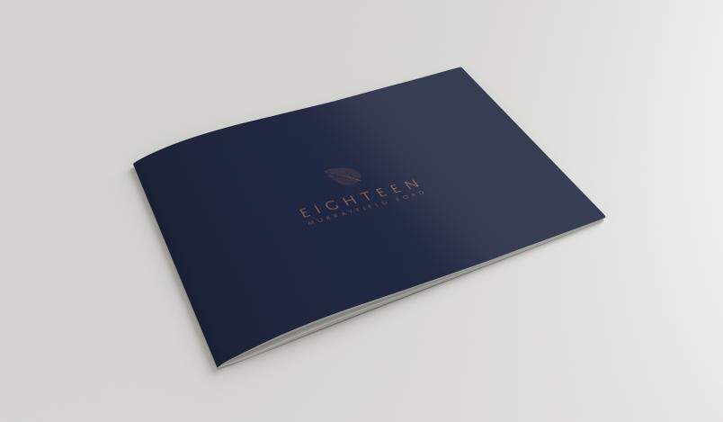 Brochure cover for Eighteen Murrayfield, designed by The Lane Agency for McCarthy and Stone.